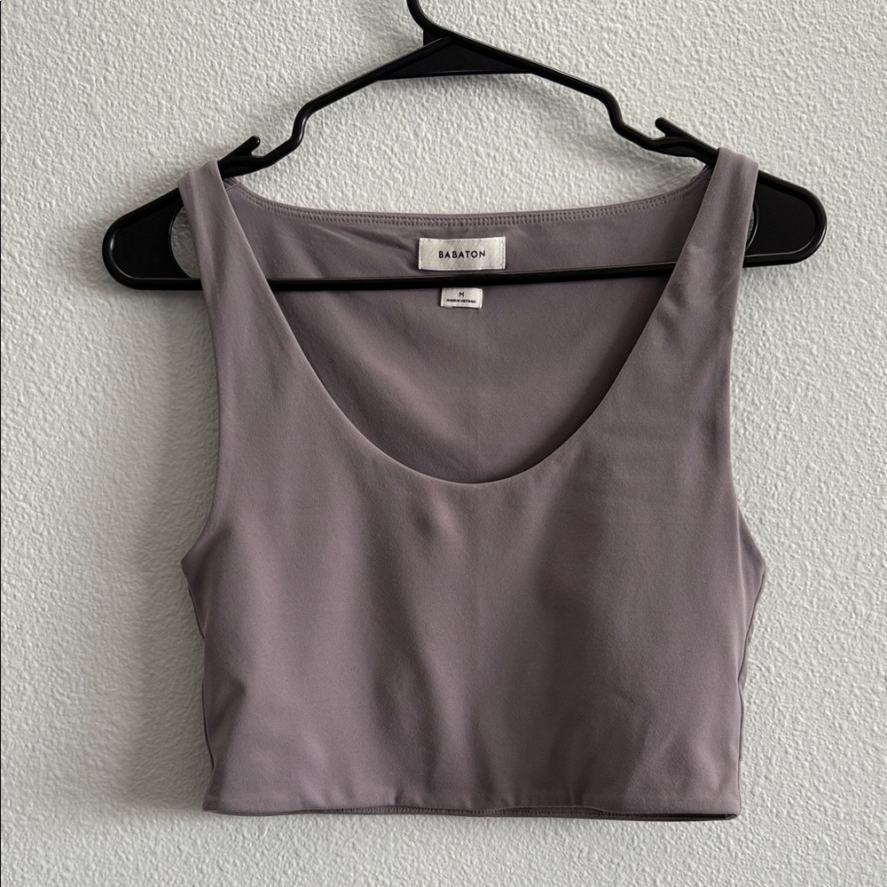 Babaton Aritzia Cropped Stretchy Tank Top Pale Purple Size Medium